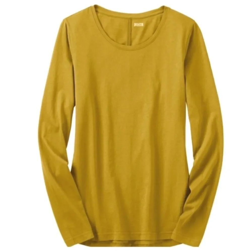 Duluth Trading Co. Women's Lemon Gold Longtail T® Scoopneck Long-Sleeve Top
